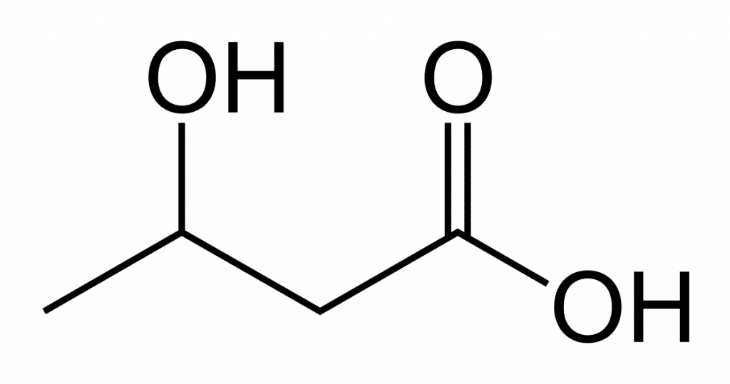 Skeletal Formula of Beta-Hydroxybutyric Acid (BHB)