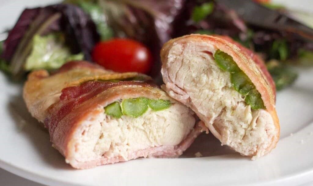 Chicken wrapped in bacon