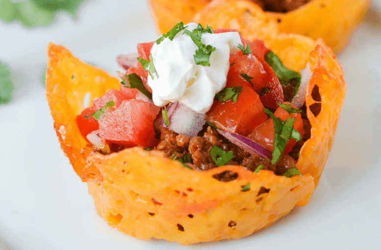 keto cheese shell taco cup