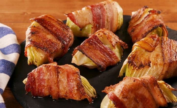 Bacon wrapped cabbage