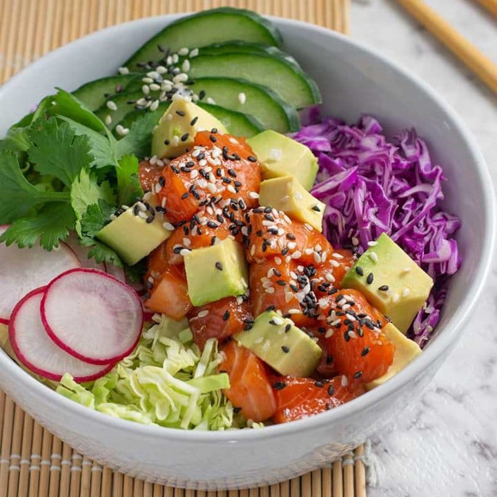 Keto Salmon Poke Bowl