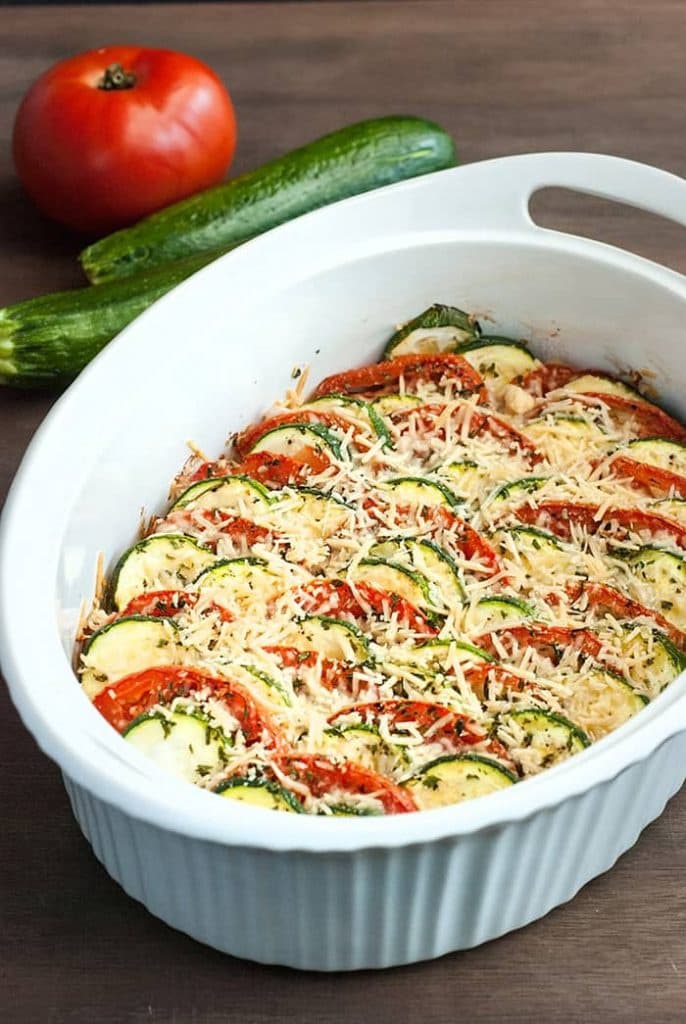 Parmesan zucchini tomato gratin keto side dishes